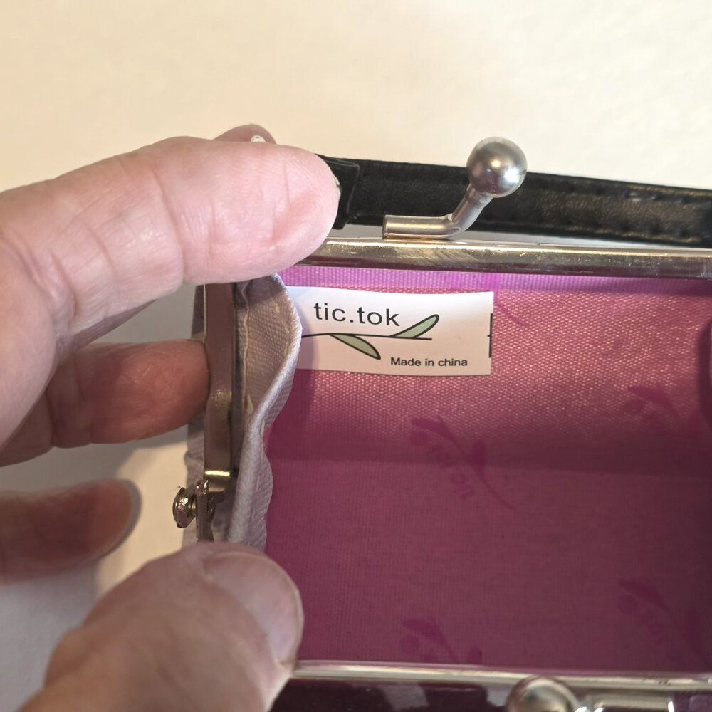 Mini Coin Purse with Girl at the Eiffel Tower in Paris - Snap Closure & Handle - - Picture 6 of 6